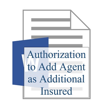 Authorization to Add Agent as Additional Insured 350