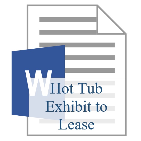 Hot Tub Exhibit to Lease - Resident Sign Up - Training Property Managers LLC