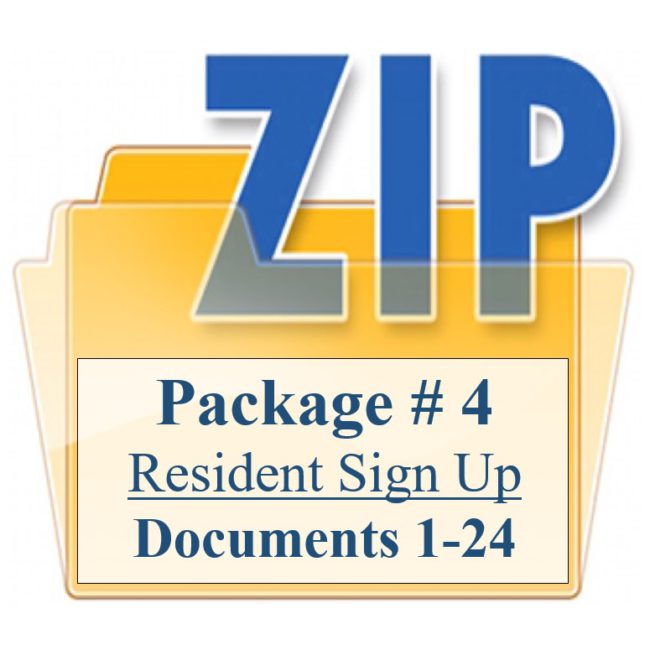 Package # 4 Resident Sign Up Documents 1-24 Training Property Managers LLC