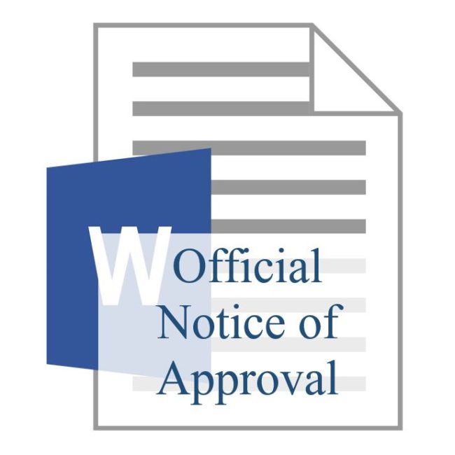 Official Notice of Approval