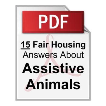 Product 15 Fair Housing Questions and Answers About Assistive Animals