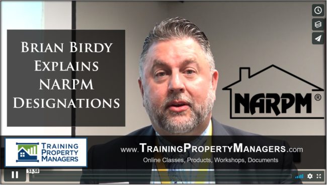 Brian Birdy NARPM Designations from Cary NC by Training Property Managers