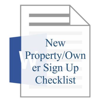 New Property Owner Sign Up Checklist