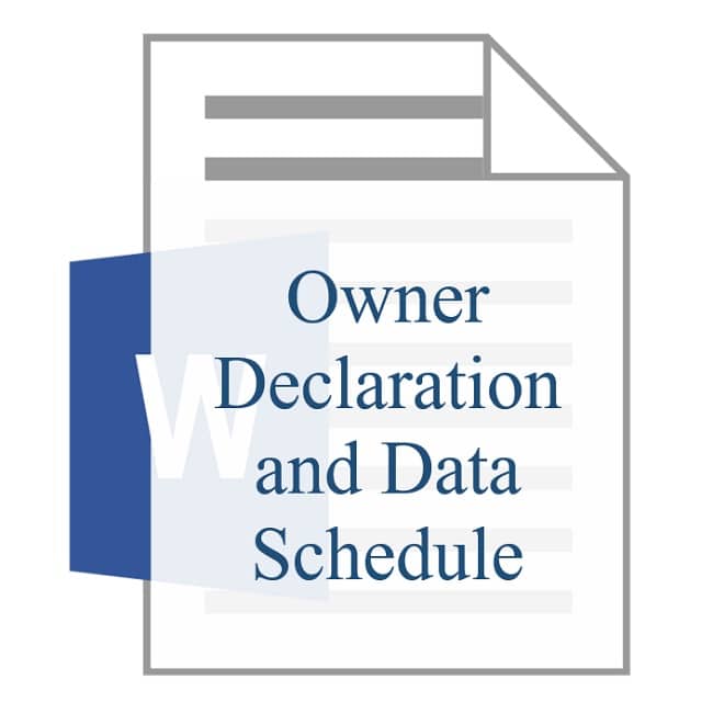 Owner Declaration and Data Schedule