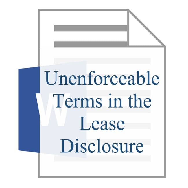 Unenforceable Terms in the Lease Disclosure
