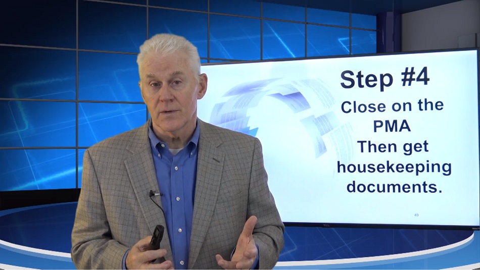 Onboarding Video 07 Close on the PMA then get to Housekeeping documents