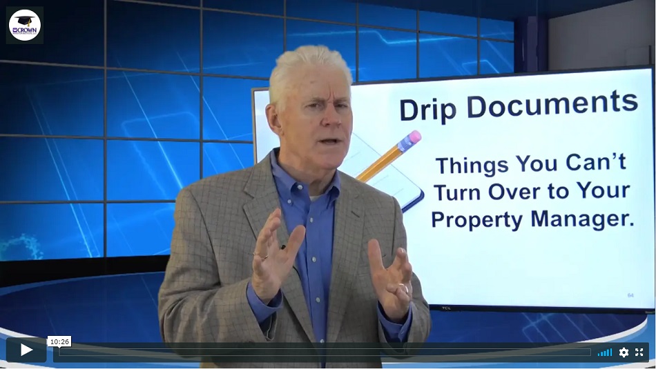 Onboarding Video 10 Drip Documents reminding of things the owner can not turn over to the manager