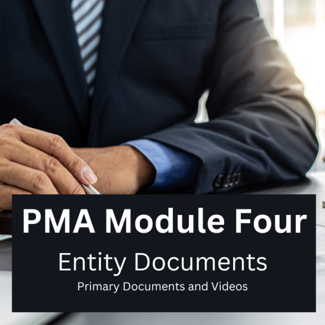 PMA Module # 4 (Entity Documents)